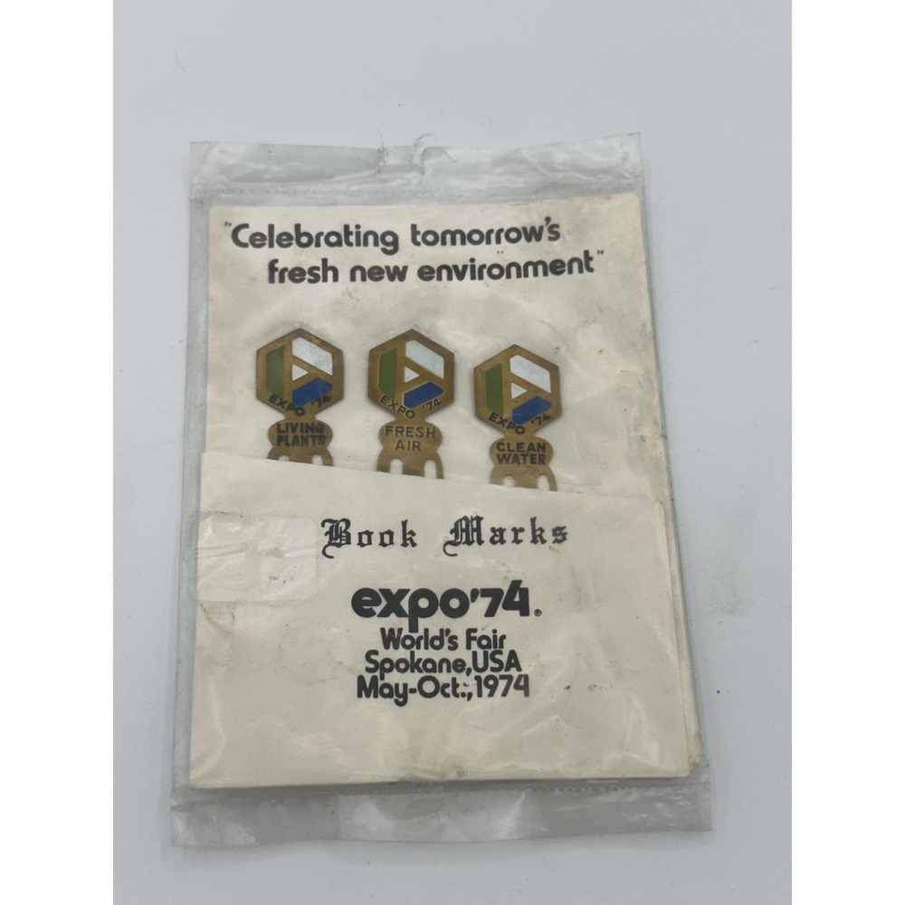 Expo '74 World's Fair Spokane WA Book Marks 3 Qty Vintage - Sealed Package